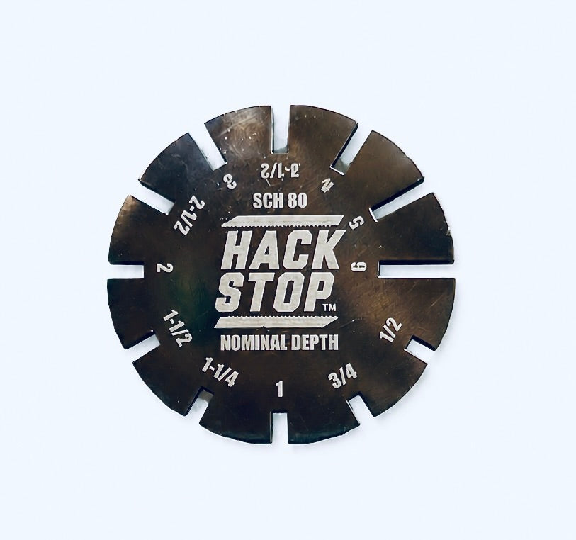 Hack Stop SCH 80 Blade Depth Setting Gauge for PVC Conduit